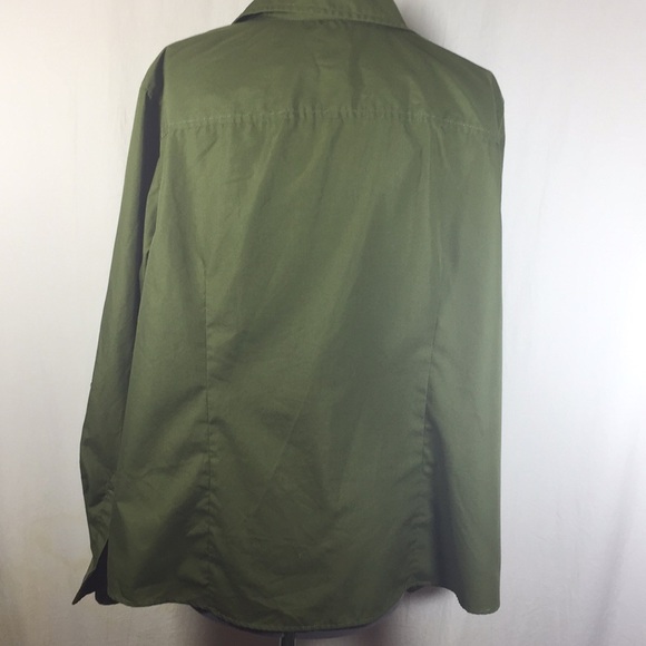 Izod Long Tab Sleeve Button Front  Blouse Size 1X - Picture 4 of 8